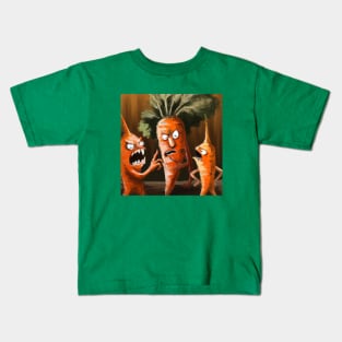 Angry Carrots Argue at a Vegetable Meeting Kids T-Shirt